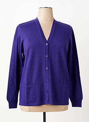 Gilet manches longues coupe cintrée violet ELLEMME femme