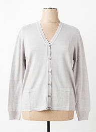 Gilet manches longues coupe cintrée gris ELLEMME femme