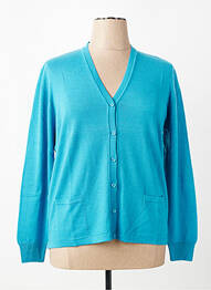 Gilet manches longues coupe cintrée bleu ELLEMME femme