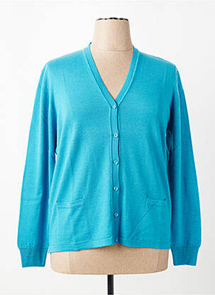 Gilet manches longues coupe cintrée bleu ELLEMME femme