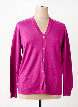 Gilet manches longues coupe cintrée violet ELLEMME femme