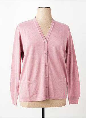 Gilet manches longues coupe cintrée rose ELLEMME femme