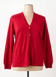 Gilet manches longues coupe cintrée rouge ELLEMME femme