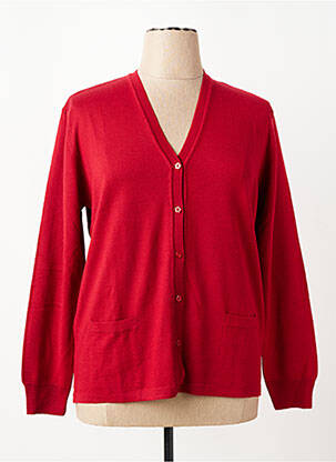 Gilet manches longues coupe cintrée rouge ELLEMME femme
