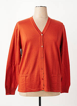Gilet manches longues coupe cintrée orange ELLEMME femme