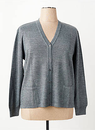 Gilet manches longues coupe cintrée gris ELLEMME femme