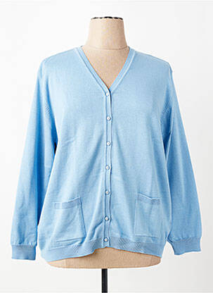 Gilet manches longues fermeture boutonnée sur le devant bleu GRIFFON femme