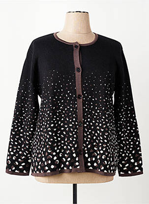 Gilet manches longues fermeture boutonnée sur le devant noir GRIFFON femme