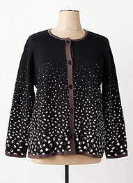Gilet manches longues fermeture boutonnée sur le devant noir GRIFFON femme