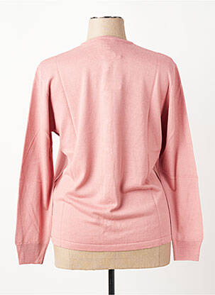Gilet manches longues fermeture boutonnée sur le devant rose ELLEMME femme