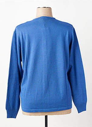 Gilet manches longues fermeture boutonnée sur le devant bleu ELLEMME femme