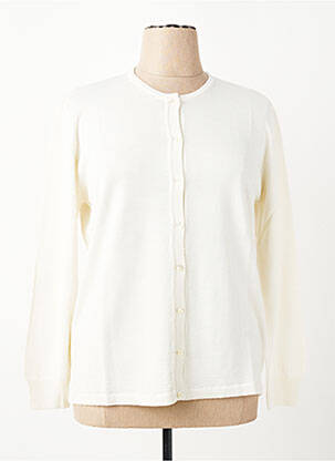 Gilet manches longues coupe cintrée blanc ELLEMME femme