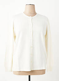 Gilet manches longues coupe cintrée blanc ELLEMME femme