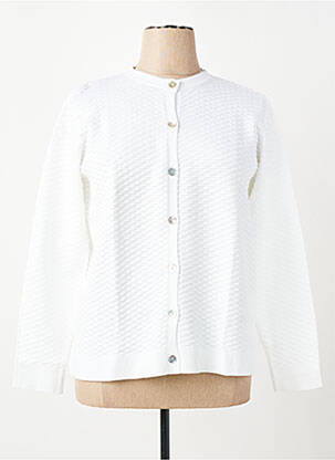 Gilet manches longues fermeture boutonnée sur le devant blanc PAUPORTÉ femme