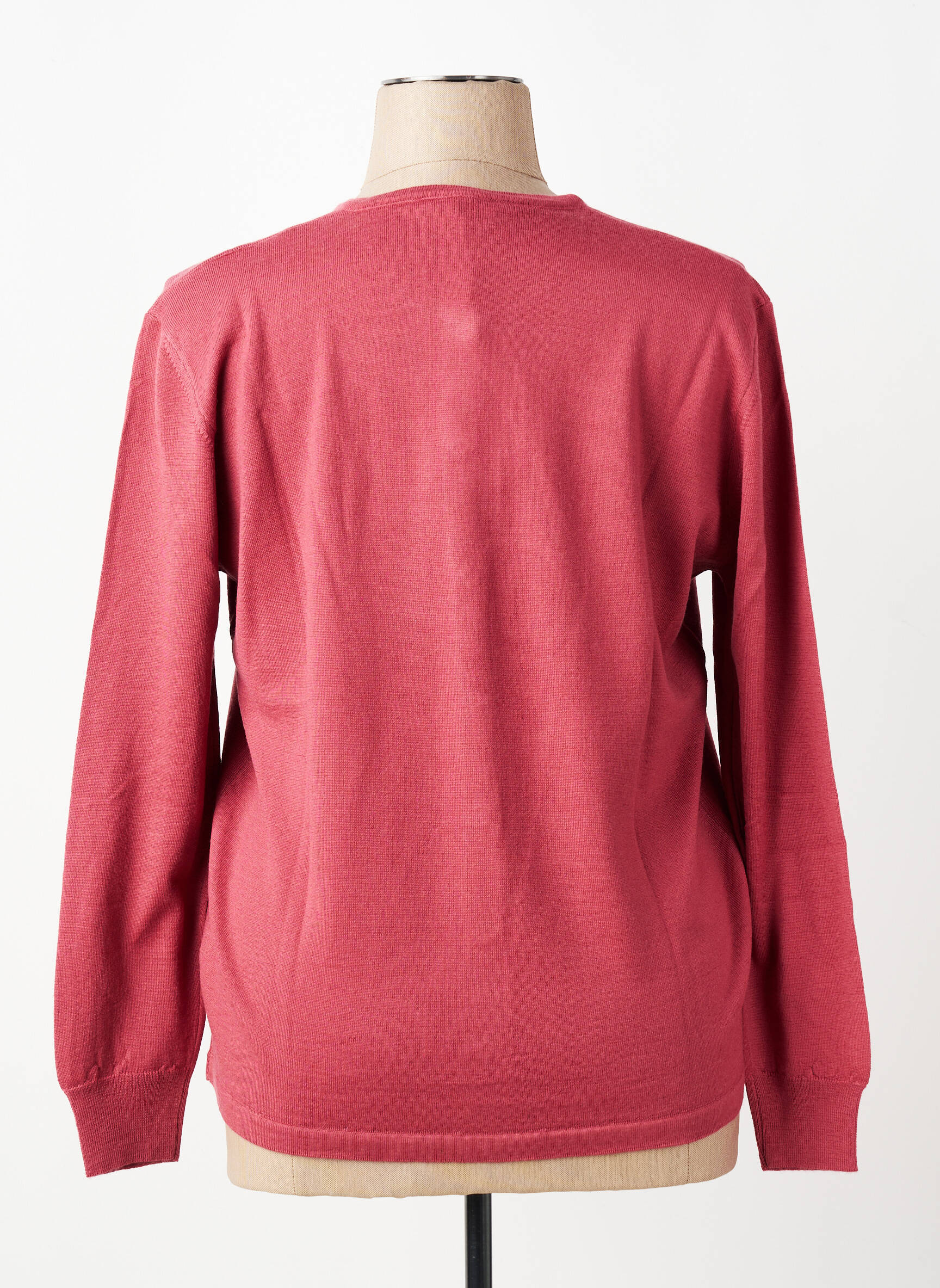 Gilet manches longues fermeture boutonnée sur le devant rouge fonce ELLEMME femme
