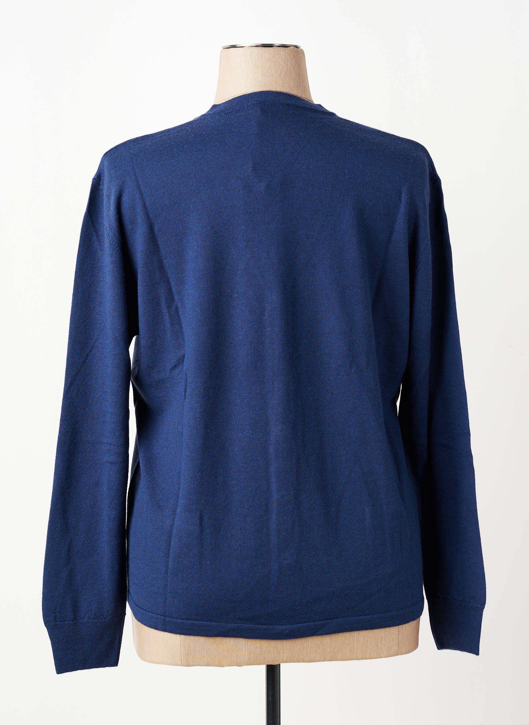 Gilet manches longues coupe cintrée bleu fonce ELLEMME femme