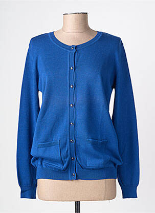 Gilet manches longues col rond bleu GRIFFON femme