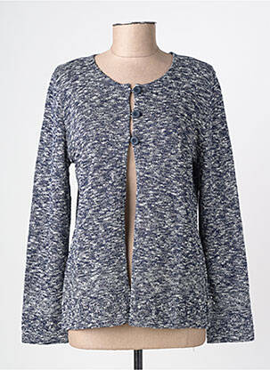 Gilet manches longues col rond bleu GRIFFON femme