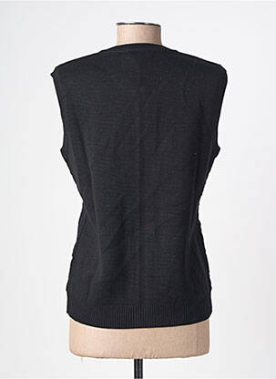 Gilet manches courtes maille fine noir ELLEMME femme