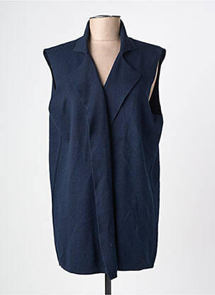Gilet manches courtes coupe droite bleu ESCORPION femme