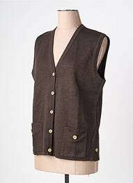 Gilet sans manche coupe droite marron PAUPORTÉ femme