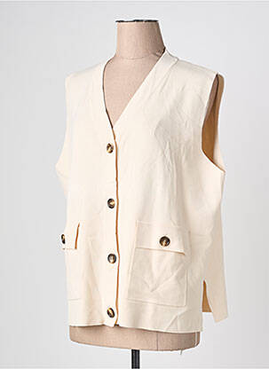 Gilet manches courtes coupe droite beige ESCORPION femme