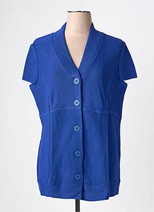 Gilet manches courtes coupe droite bleu PAUPORTÉ femme