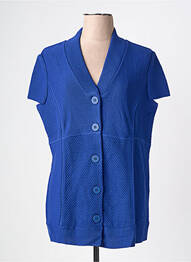 Gilet manches courtes fermeture boutonnée sur le devant bleu PAUPORTÉ femme