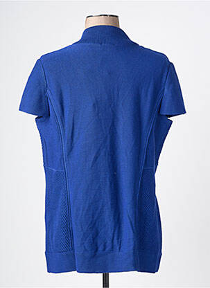 Gilet manches courtes coupe droite bleu PAUPORTÉ femme