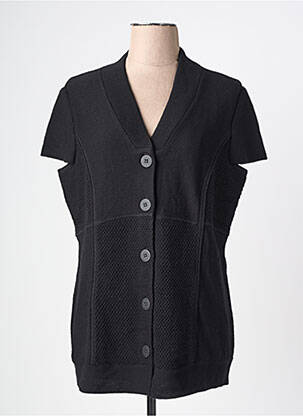Gilet manches courtes coupe droite noir PAUPORTÉ femme