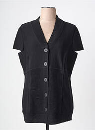 Gilet manches courtes fermeture boutonnée sur le devant noir PAUPORTÉ femme