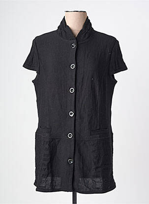 Gilet manches courtes coupe droite noir PAUPORTÉ femme