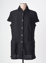 Gilet manches courtes fermeture boutonnée sur le devant noir PAUPORTÉ femme