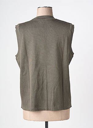 Gilet manches courtes coupe droite vert PAUPORTÉ femme