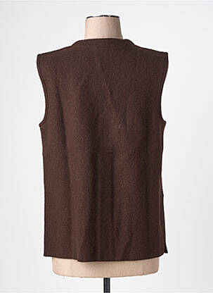 Gilet manches courtes coupe droite marron PAUPORTÉ femme