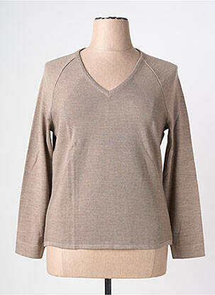 Pull coupe droite manches longues marron PAUPORTÉ femme
