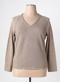Pull coupe droite manches longues marron PAUPORTÉ femme