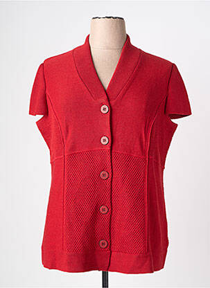 Gilet manches courtes coupe droite rouge PAUPORTÉ femme