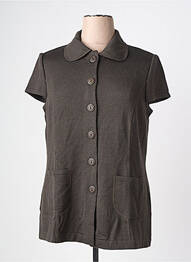 Gilet manches courtes fermeture boutonnée sur le devant vert PAUPORTÉ femme