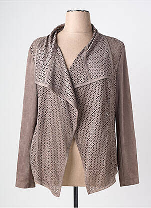 Veste casual tissage suedine marron RABE femme