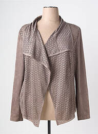Veste casual tissage suedine marron RABE femme