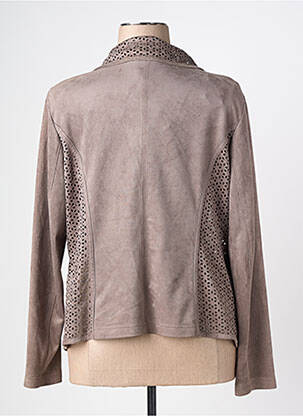 Veste casual tissage suedine marron RABE femme