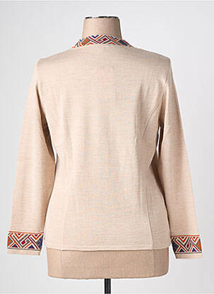 Pull coupe droite manches longues beige PAUPORTÉ femme