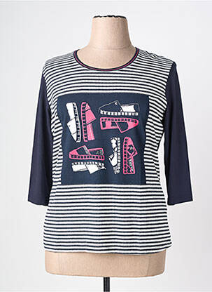 T-shirt manches 3/4 manches 3/4 bleu FRANK WALDER femme