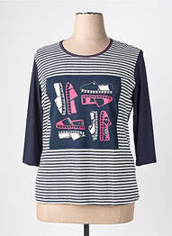 T-shirt manches 3/4 manches 3/4 bleu FRANK WALDER femme