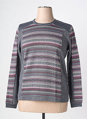 Pull coupe cintrée manches longues gris PAUPORTÉ femme