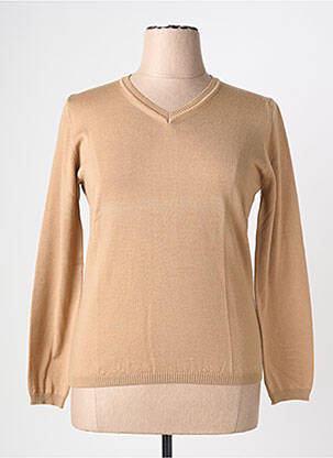 Pull coupe cintrée manches longues marron PAUPORTÉ femme