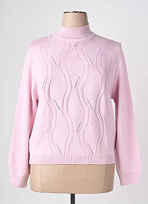 Pull coupe cintrée manches longues rose EDWIGE femme