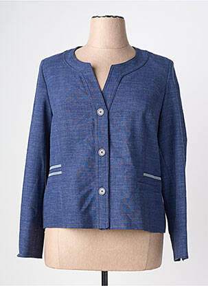 Veste casual col rond bleu PAUPORTÉ femme