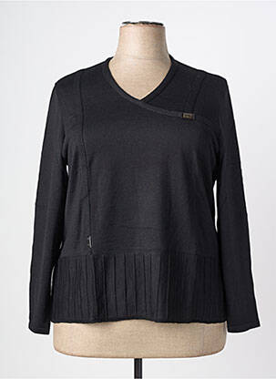 Pull coupe droite manches longues noir PAUPORTÉ femme